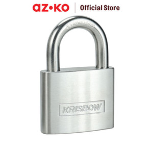 [EZO.0804957] AZKO Krisbow 6.3 Cm Gembok Stainless Steel Brass Cylinder - Silver