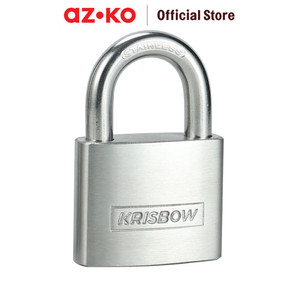 [EZO.0804958] AZKO Krisbow 5 Cm Gembok Stainless Steel Brass Cylinder - Silver
