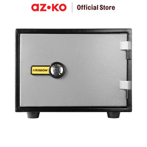 [EZO.0805022] AZKO Krisbow 42x35x30 Cm Brankas Tahan Api Yb300ak - Hitam/Abu-Abu