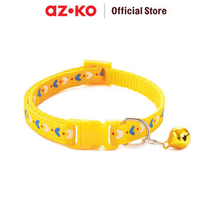 [EZO.0805025] AZKO Paws N Tali Kalung Kucing Print Love - Kuning