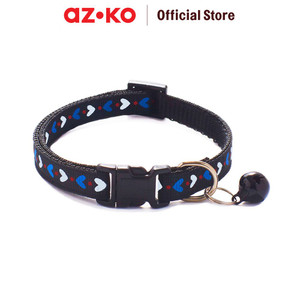 [EZO.0805026] AZKO Paws N Tali Kalung Kucing Print Love - Hitam