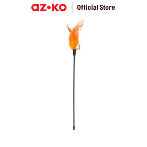 [EZO.0805036] AZKO Paws N Tail Mainan Kucing Stick Feathers - Orange