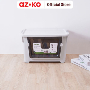 [EZO.0805042] AZKO Stora 52X37X33 Cm Kotak Penyimpanan Dengan Roda - Putih