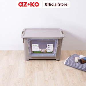 [EZO.0805043] AZKO Stora 52X37X33 Cm Kotak Penyimpanan Dengan Roda - Krem Beige