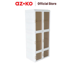 [EZO.0805057] AZKO Stora Lemari Pakaian Lipat 6 Pintu - Putih