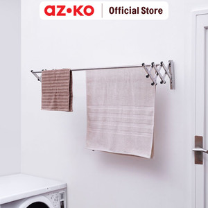 [EZO.0805058] AZKO Stora 120 Cm Jemuran Baju Dinding Stainless Steel
