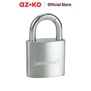 [EZO.0805059] AZKO Krisbow 3.2 Cm Gembok Stainless Steel Brass Cylinder - Silver