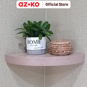 [EZO.0805064] AZKO Masterspace 25 Cm Rak Dinding Sudut - Cokelat Oak