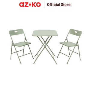 [EZO.0805069] AZKO Soleil Lito Set Kursi & Meja Teras Lipat - Hijau
