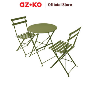 [EZO.0805083] AZKO Soleil Lucio Bistro Set Kursi & Meja Teras Lipat - Hijau