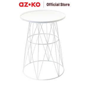 [EZO.0805088] AZKO Soleil Othello Meja Teras Steel - Putih