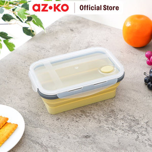 [EZO.0805131] AZKO Ataru 1.2 ltr Wadah Makanan Silikon - Abu-Abu/Kuning