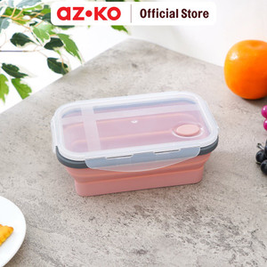 [EZO.0805132] AZKO Ataru 1.2 Ltr Wadah Makanan Silikon - Abu-Abu/Pink
