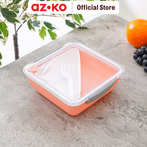 [EZO.0805139] AZKO Ataru 1.2 ltr Wadah Makanan Spork Clip Gm - Coral