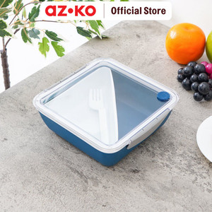 [EZO.0805140] AZKO Ataru 1.2 ltr Wadah Makanan Spork Clip Gm - Biru