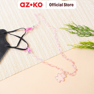 [EZO.0805166] AZKO Ataru Tali Masker Chain Clear Bear - Pink