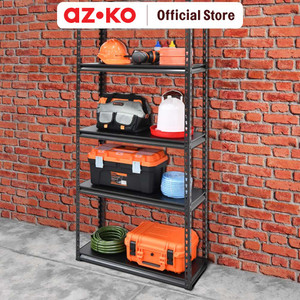 [EZO.0805184] AZKO Tactix 80x30.5x175 Cm Rak Besi 5 Tingkat - Hitam