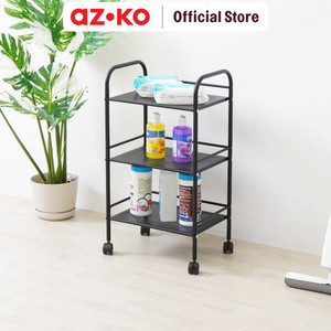 [EZO.0805247] AZKO Stora 40x28.4x74 Cm Rak Troli 3 Tingkat - Hitam