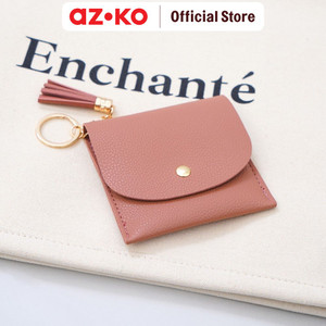 [EZO.0805260] AZKO Ataru Dompet Kartu Dengan Tassel Pu - Pink