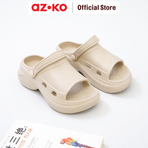 [EZO.0805263] AZKO Ataru Ukuran 40-41 Sandal Wanita Clogs Wedges Sling Back - Krem