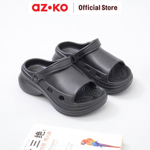 [EZO.0805266] AZKO Ataru Ukuran 40-41 Sandal Wanita Clogs Wedges Sling Back - Hitam
