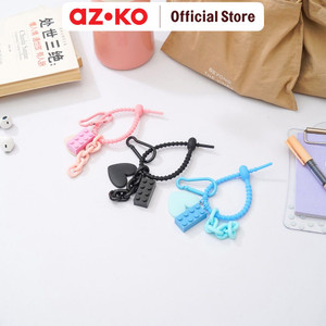 [EZO.0805270] AZKO Ataru Gantungan Kunci Dengan Silicone Heart
