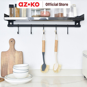 [EZO.0805287] AZKO Ataru Sikat Piring Multifungsi Minimalis Oval - Abu-Abu Tua