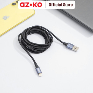 [EZO.0805335] AZKO Ataru 2 Mtr Kabel Charger Nylon Braided Usb To Lightning - Abu
