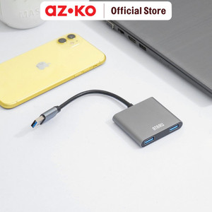 [EZO.0805336] AZKO Ataru Usb 3.0 To 4 Usb Hub 3.0 Adapter - Abu-Abu