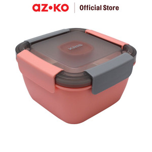 [EZO.0805376] AZKO Kris 1.1 ltr Kotak Makan 3 Sekat Dengan Wadah Saus - Pink