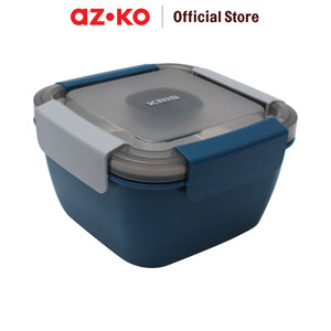 [EZO.0805377] AZKO Kris 1.1 ltr Kotak Makan 3 Sekat Dengan Wadah Saus - Biru