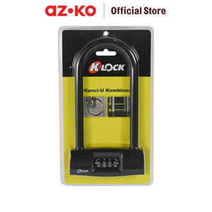 [EZO.0805410] AZKO K-Lock Gembok Kombinasi Kunci-U 30 Cm - Hitam