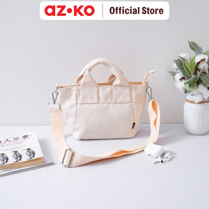 [EZO.0805413] AZKO Ataru Ukuran S Tas Selempang Canvas - Putih Ivory