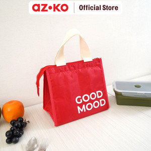[EZO.0805414] AZKO Ataru Tas Bekal Makanan Good Food Motif Print - Merah