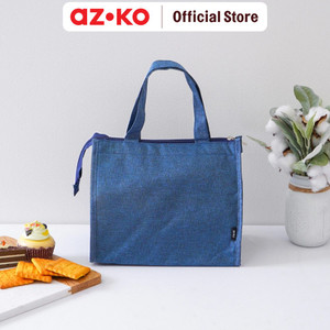 [EZO.0805428] AZKO Ataru Tas Bekal Makanan Thermal Slim - Biru Navy