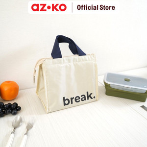[EZO.0805430] AZKO Ataru Tas Bekal Makanan Break Motif Print - Krem Beige
