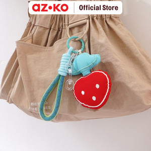 [EZO.0805436] AZKO Ataru Gantungan Kunci Strawberry Cushion Chain - Merah