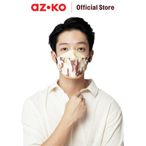[EZO.0805444] AZKO Ataru Kyou Masker Pelindung 4 Lapis Kf94 Camo - Krem Beige