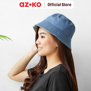 [EZO.0805446] AZKO Ataru Topi Bucket Reversible - Biru/Abu-Abu