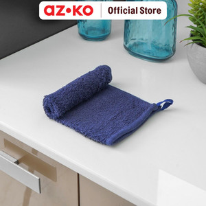 [EZO.0805449] AZKO Ataru 25x25 Cm Handuk Wajah Plain Katun - Biru Navy
