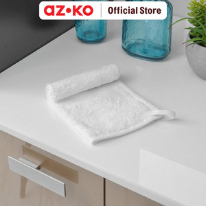 [EZO.0805450] AZKO Ataru 25x25 Cm Handuk Wajah Plain Katun - Putih
