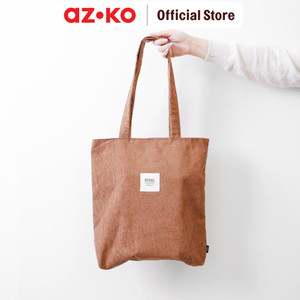 [EZO.0805452] AZKO Ataru Tote Bag Corduroy - Cokelat