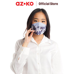 [EZO.0805456] AZKO Ataru Kyou Masker Pelindung 4 Lapis Kf94 Camo - Biru Muda
