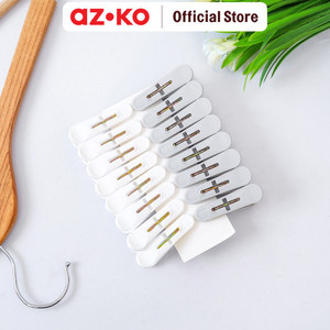 [EZO.0805463] AZKO Ataru Set 16 Pcs Jepitan Pakaian - Abu-Abu/Putih