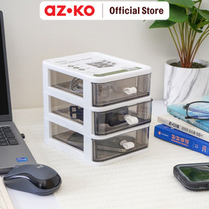 [EZO.0805508] AZKO Stora 13.4x17x17 Cm Laci Penyimpanan Mini 3 Tingkat