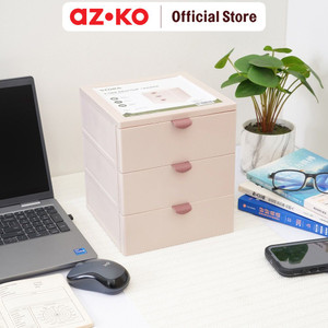 [EZO.0805511] AZKO Stora Organizer Kosmetik 3 Tingkat - Krem Beige