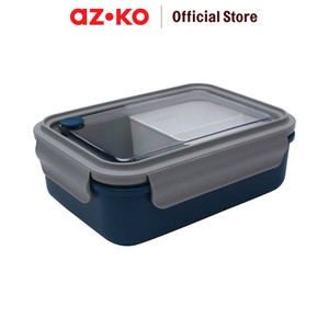 [EZO.0805559] AZKO Kris 1.25 ltr Kotak Makan 3 Sekat Plastik - Biru