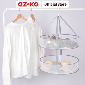 [EZO.0805595] AZKO Stora Jemuran Baju Gantung Lipat 2 Tingkat Mesh - Putih