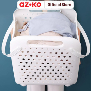 [EZO.0805601] AZKO Stora Keranjang Laundry Lipat - Putih