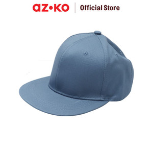 [EZO.0805608] AZKO Ataru Topi Baseball 6 Panel Flat - Biru Brim